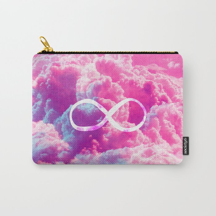Girly Infinity Symbol Bright Pink Clouds Sky Carry-All Pouch
