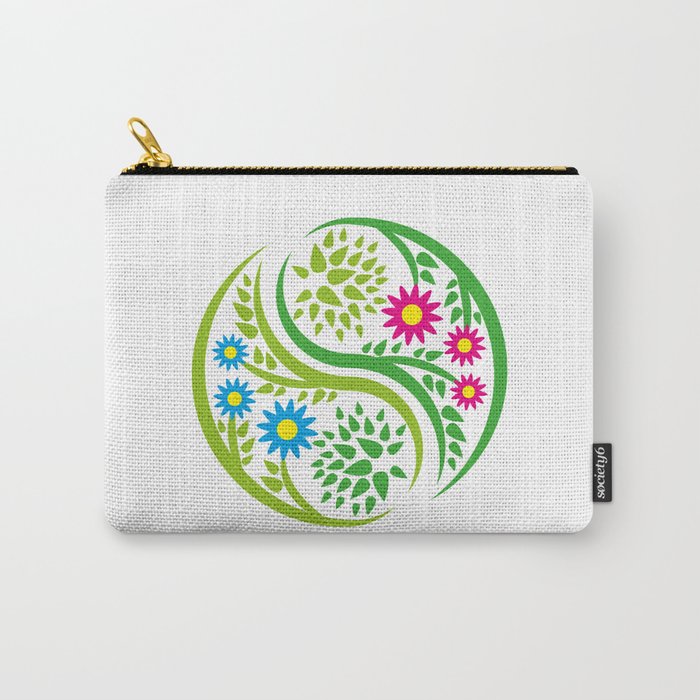 Yin Yang Flower Carry-All Pouch
