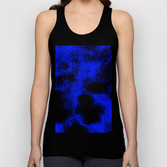 Blue neon and black modern decorative abstract design Unisex Tank Top