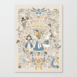 Alice in Wonderland - Beige Canvas Print