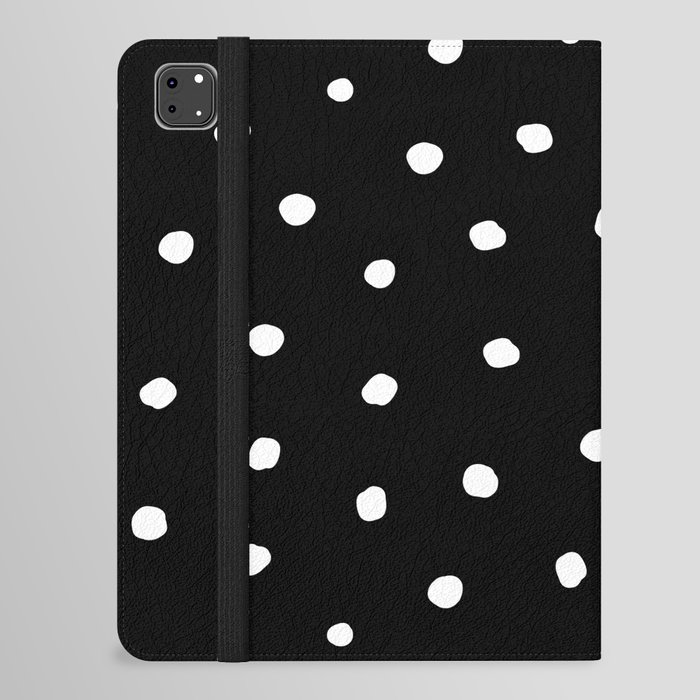 Minimal White Dots with Black Background iPad Folio Case