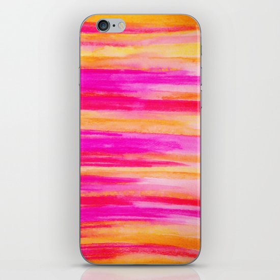 Welcome to Funky Town - Disco Inferno Dance Party Bold Rainbow Stripes Abstract Watercolor Painting iPhone & iPod Skin