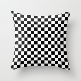 White and Black Checkerboard Throw Pillow