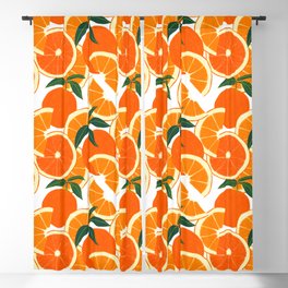 Orange Harvest - White Blackout Curtain