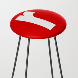 letter R (White & Red) Counter Stool