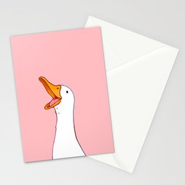 Happy White Duck Stationery Cards