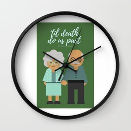 Til Death Do Us Part | Couple Romantic Funny Illustration Wall Clock
