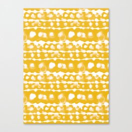 Dye Dot Stripe Yellow Canvas Print