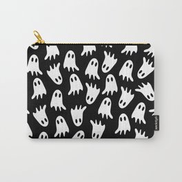 Halloween Ghost Pattern on Black Carry-All Pouch