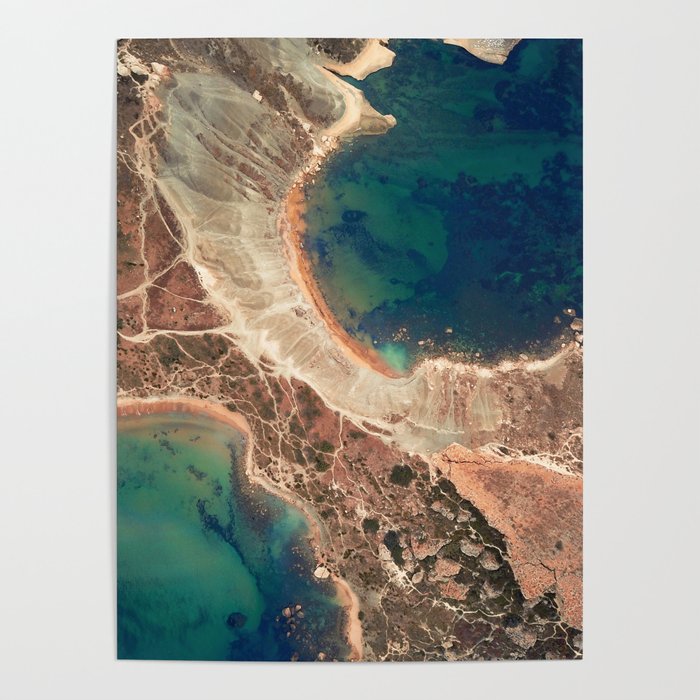Golden Bay Beaches Malta | Aerial Photography  Poster