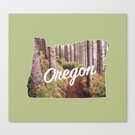 Oregon Coast Map Canvas Print