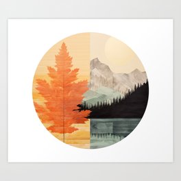Autumn Lake Exploration I Art Print