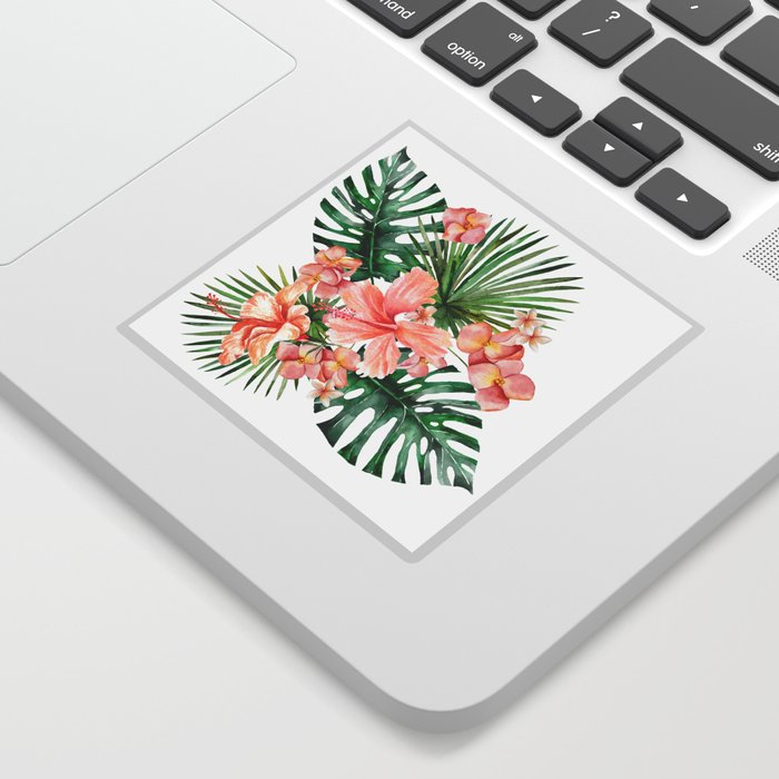 Tropical Jungle Hibiscus Flowers - Floral Sticker