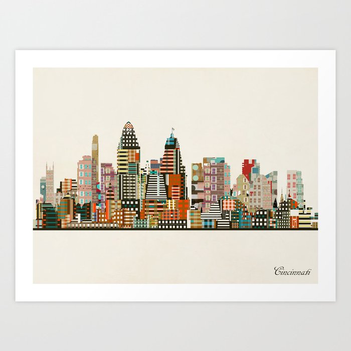 Cincinnati Ohio skyline Art Print
