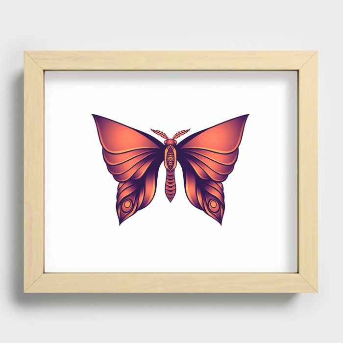 Red Moth Recessed Framed Print