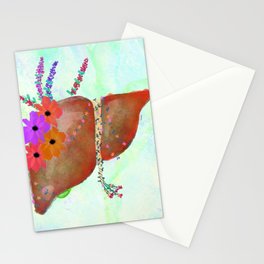 Watercolor liver Stationery Card