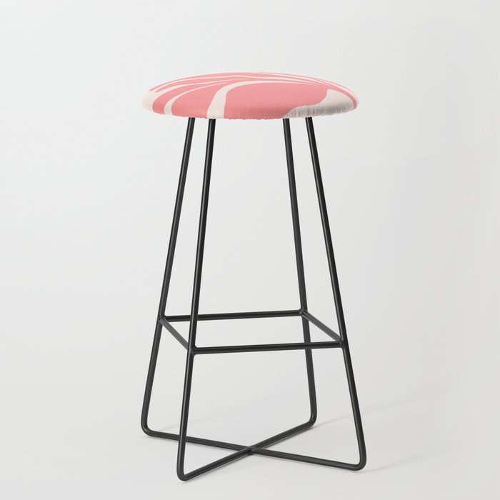 Pink Plant Abstract Landscape Bar Stool