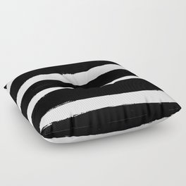 Black & White Paint Stripes by Friztin Floor Pillow