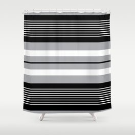 Classic black , gray and white stripes pattern Shower Curtain