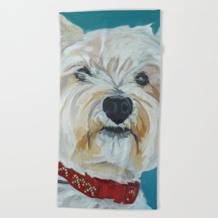 Westie top beach towel