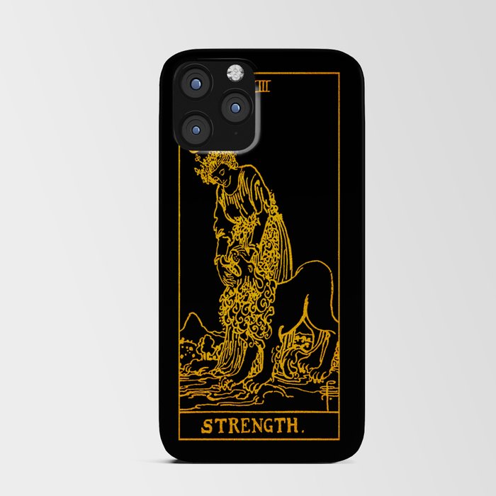 Strength Tarot Card | Gold And Black | Major Arcana iPhone Card Case