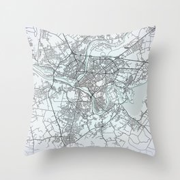 Kaunas, Lithuania, White, City, Map Throw Pillow