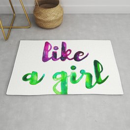 Like a Girl Rug | Girl, Pink, Dancer, Feminist, Women, Equality, Suffragette, Quote, Digital, Dance 
