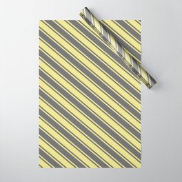 [ Thumbnail: Tan & Dim Grey Colored Lines Pattern Wrapping Paper ]