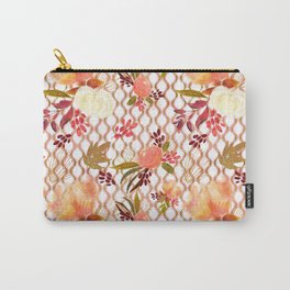 Lovely Floral Pattern Carry-All Pouch | Florals, Charming, Graphicdesign, Gold, Nature, Pattern, Flowers, Digital, Patternpink, Flower 