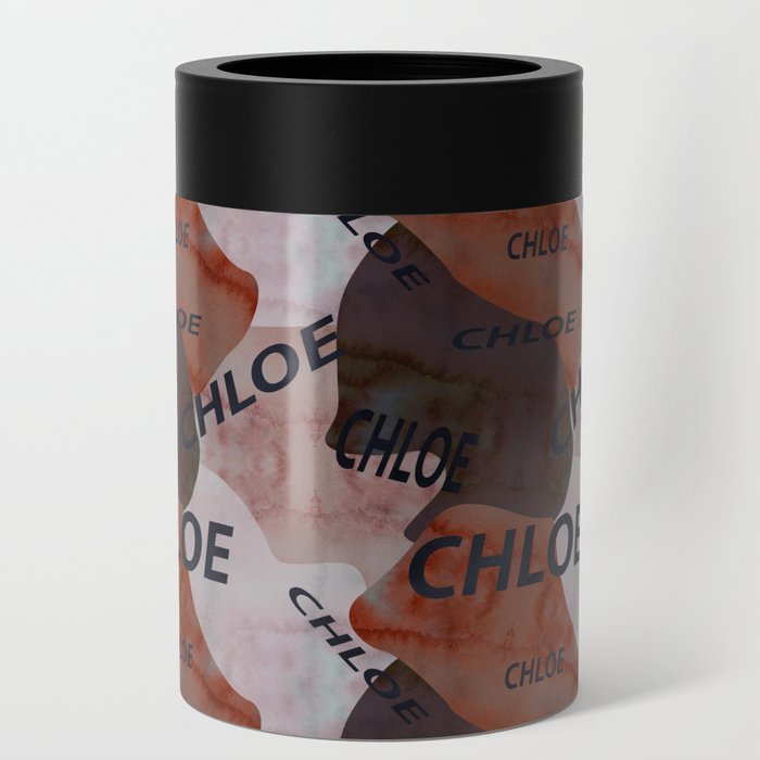 Chloe pattern in brown colors and watercolor texture Can Cooler