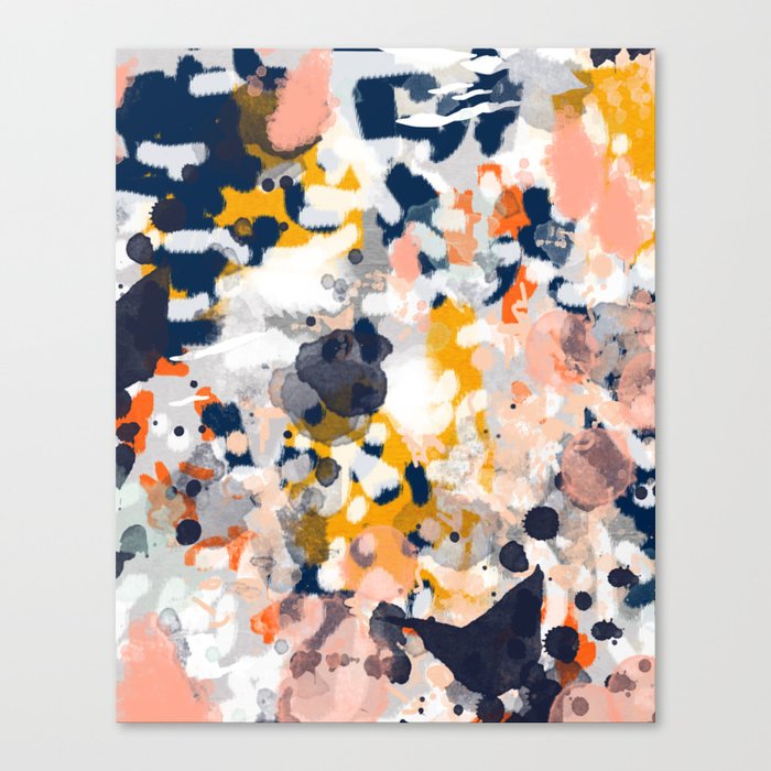 Stella Ii Abstract Painting In Modern Fresh Colors Navy Orange