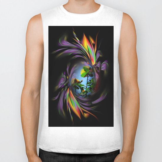 Flowers magic roses 3 Biker Tank