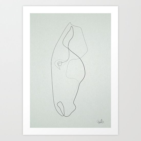 Oneline Horse head Art Print