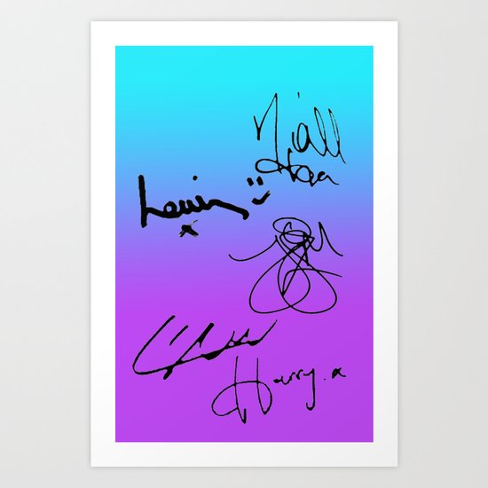 One Direction Signatures Art Print
