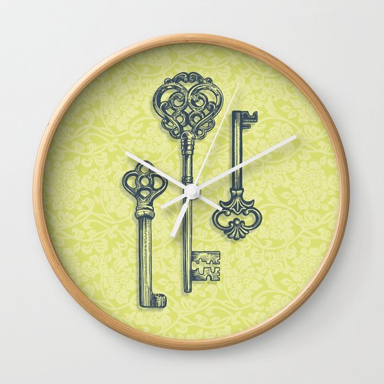 Three Skeleton Keys Wall Clock