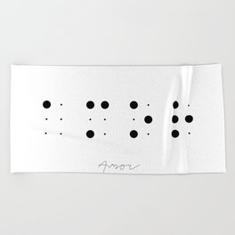 Amor en Braille Beach Towel