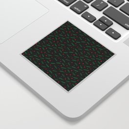 Christmas branches and stars - black Sticker