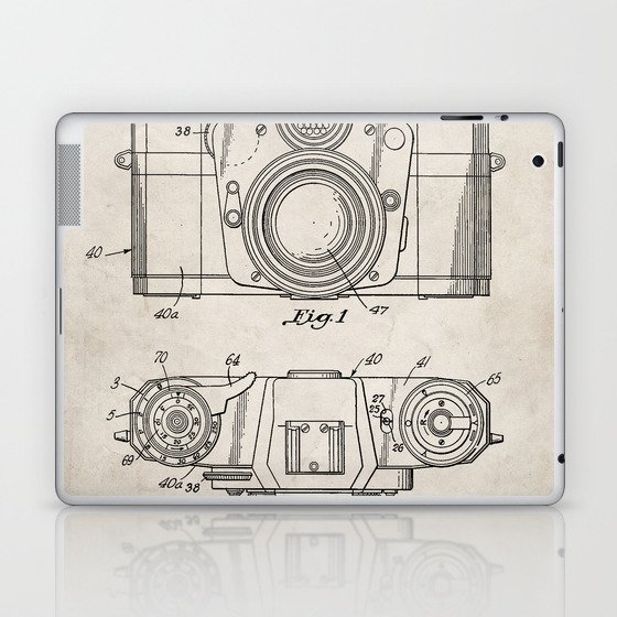 Camera Patent - Photography Art - Antique Laptop & iPad Skin