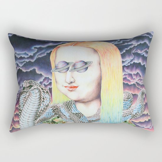 Mona Lisa and the Love Snake Live to Party Rectangular Pillow