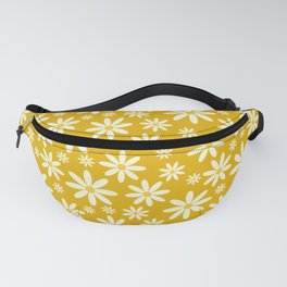 Retro Daisy Pattern in Mustard Yellow, Groovy Daisies Fanny Pack