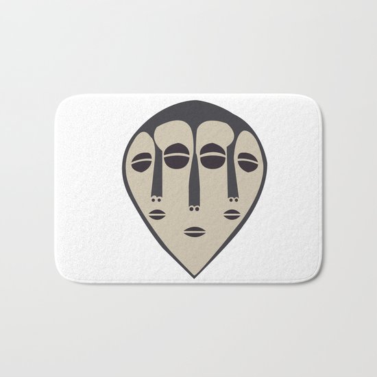 African Tribal Mask No. 5 Bath Mat