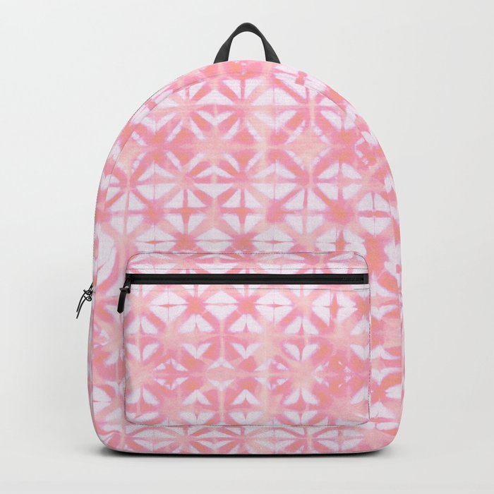 Pink coral grid Backpack