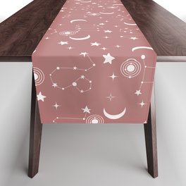 stars and constellations rose Table Runner