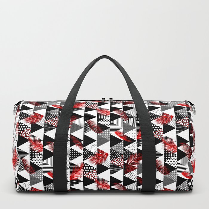 21s Century Memphis Style Pattern – Red Duffle Bag by wickedrefined | Society6