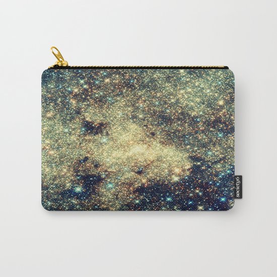 Galaxy Gold & Blue Stars Carry-All Pouch