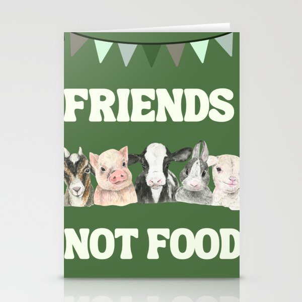 Vegan Lifestyle animals are friends not food go vegan digital art Stationery Cards