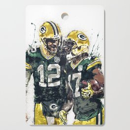 Green poster, Rodgers, Football art painting, canvas, print Cutting Board