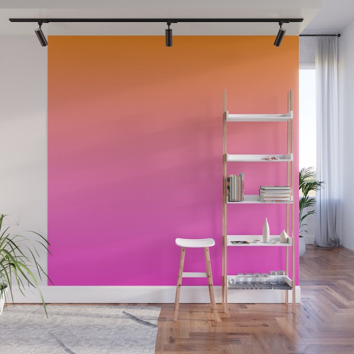 Bright Glowing Rose & Orange colors ombre abstract pattern  Wall Mural