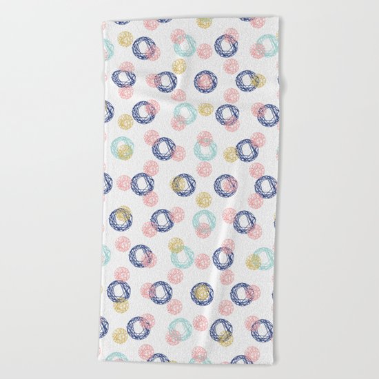 Colorful Scribbles Beach Towel