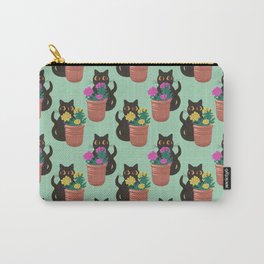 Black Cats and Flower Pots Carry-All Pouch